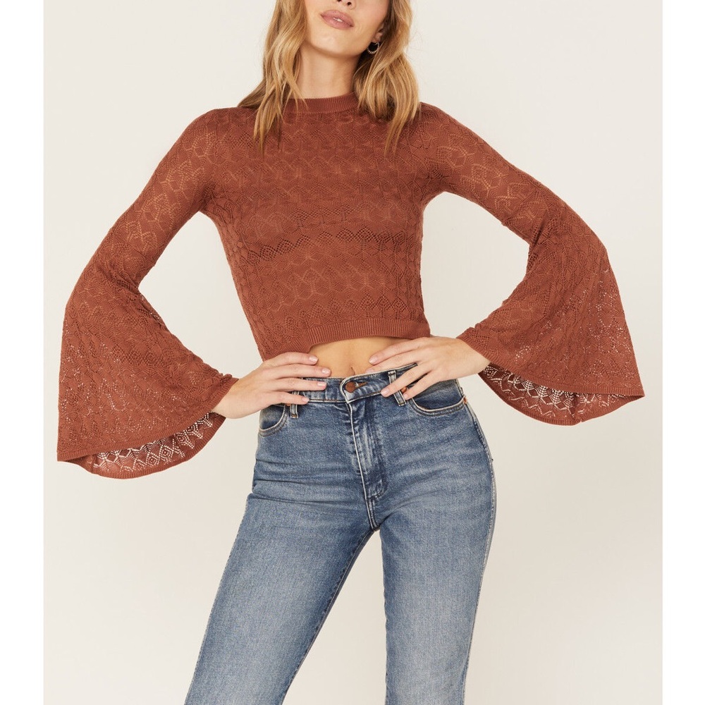 Shyanne Brown Crew Neck Knit Sweater